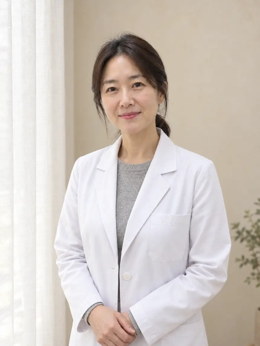 흰 가운을 입은 가상 원장 이○○ (예시)